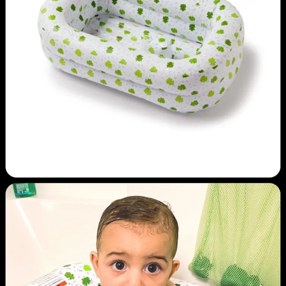 Mommy's Helper Inflatable Bath Tub Froggie Collection, White/Green, 6-24 Months​ - Picture 2 of 2